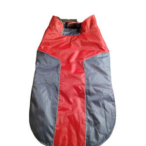 Dog Vest Gray Red Color-block Plaid Flannel Water Resistant Pet Jacket XL